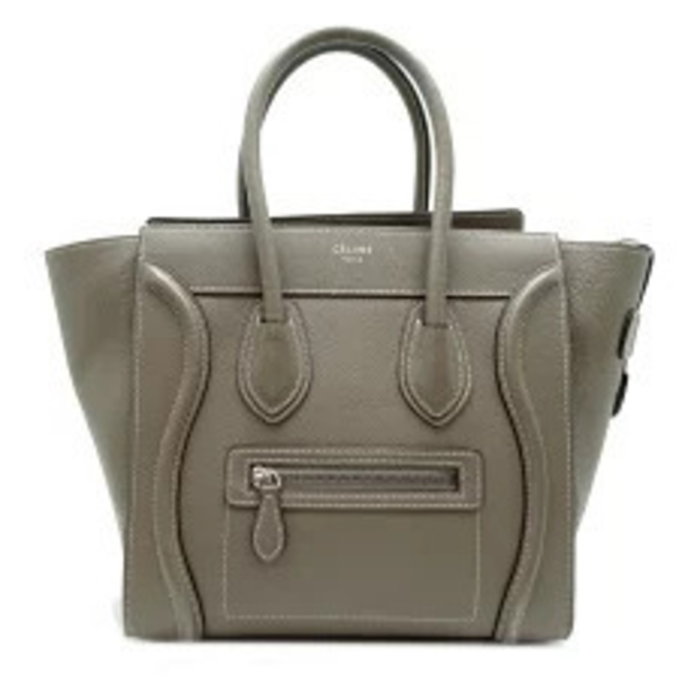 Celine Luggage Shopper Handbag Leather Greige Gray - Picture 1 of 9